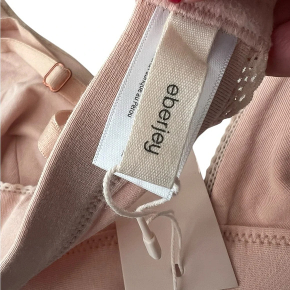 NWT Eberjey Pima Stretch Cotton V Bralette in Buff size M/L - Picture 4 of 5